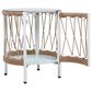 Hearth and Haven Outdoor Handwoven Rope Side Table with Glass Top in Beige and Natural, , large
