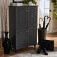 Baxton Studio Winda 4-Door Entryway Shoe Storage Cabinet in Dark Gray, , large