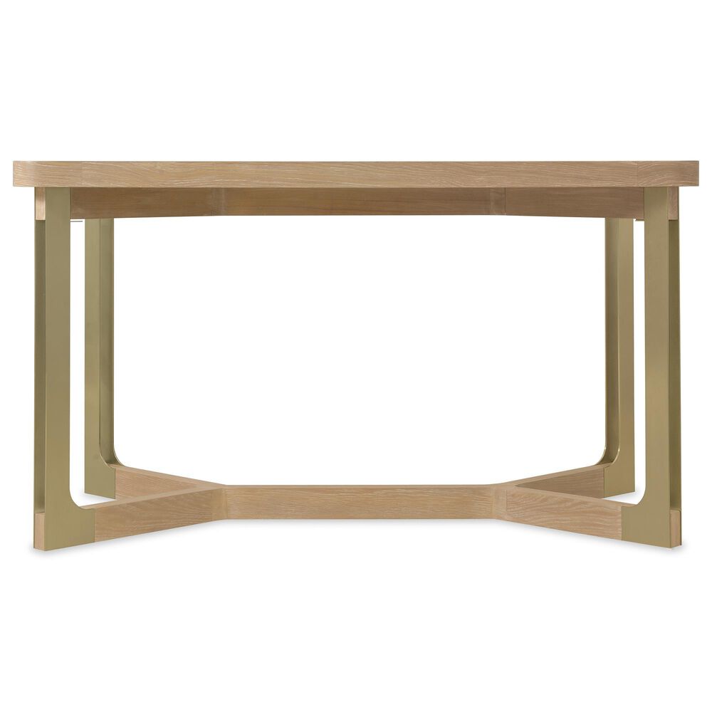 Hooker Furniture Banyon Bay Gathering Dining Table in Desert Oak and Brushed Brass - Table Only, , large