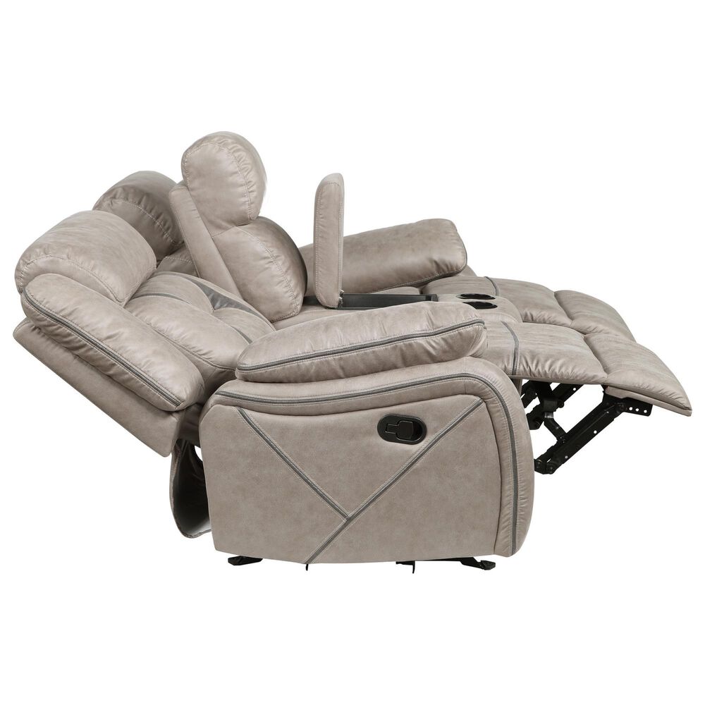 Steve Silver Tyson Manual Reclining Glider Console Loveseat in Grey, , large