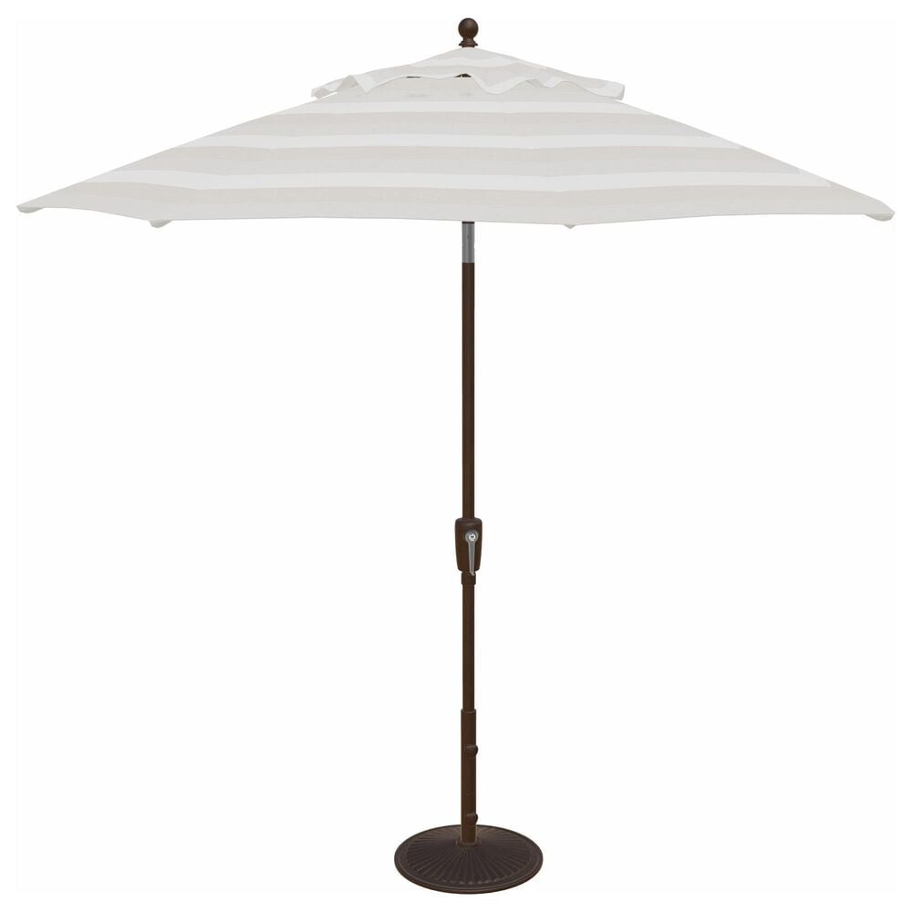 Garden Party Market 9" Octagon Push Button Tilt Umbrella with Bronze Base in Direction Linen Stripe, , large