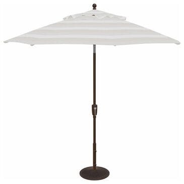Garden Party Market 9" Octagon Push Button Tilt Umbrella with Bronze Base in Direction Linen Stripe, , large