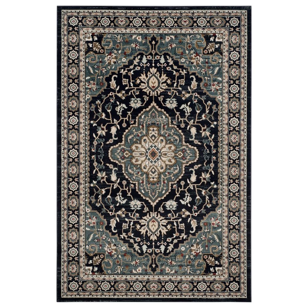 Safavieh Lyndhurst 8" x 10" Anthracite and Teal Area Rug, , large