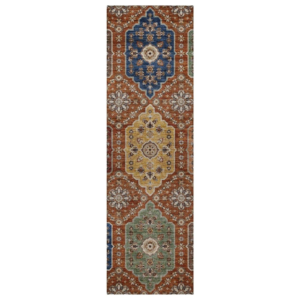 Dalyn Rug Company Silk Road Paprika, Copper, Gold, Sage, Navy and Copper 2"3" x 7"6" Runner, , large