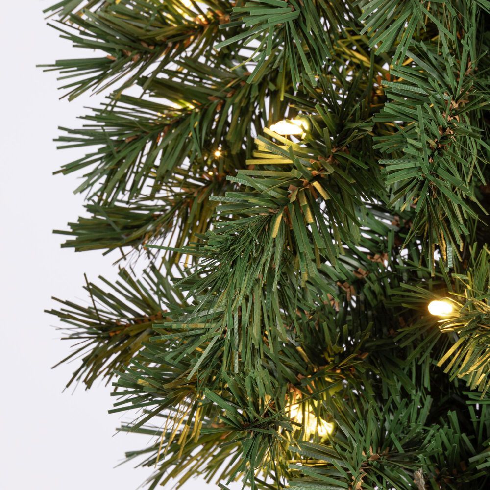 The Gerson Company 9&#39; Pre-Lit Artificial Garland with White LED Lights in Green, , large