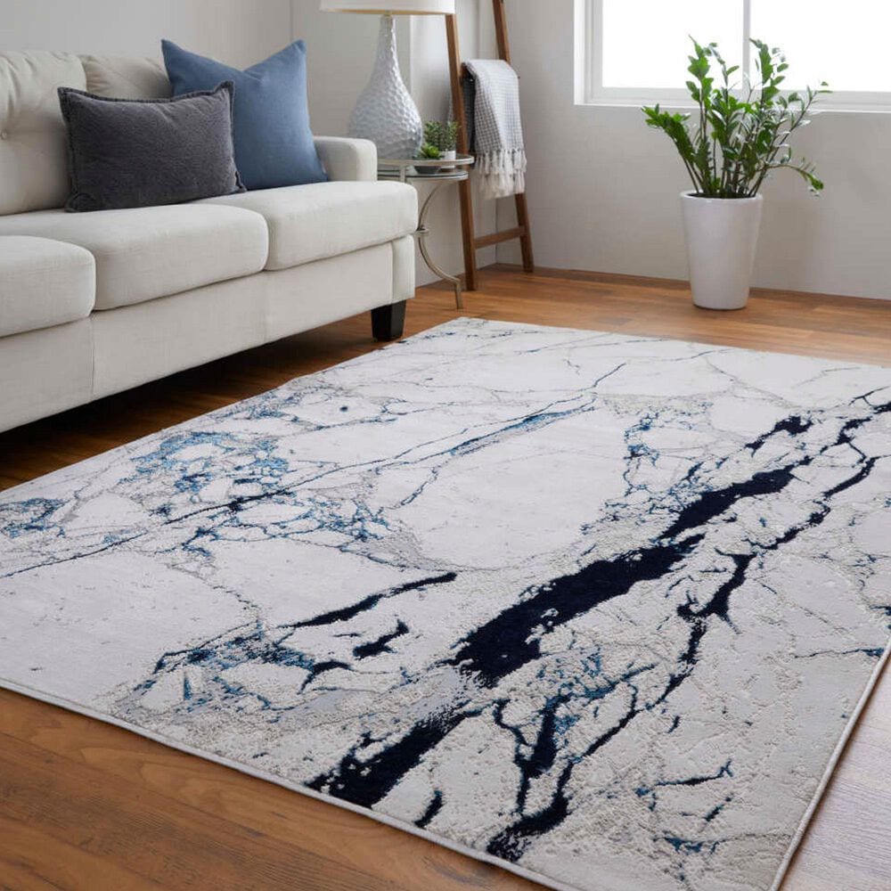 Feizy Rugs Indio 10&#39; x 13&#39;2&quot; Ivory and Blue Area Rug, , large