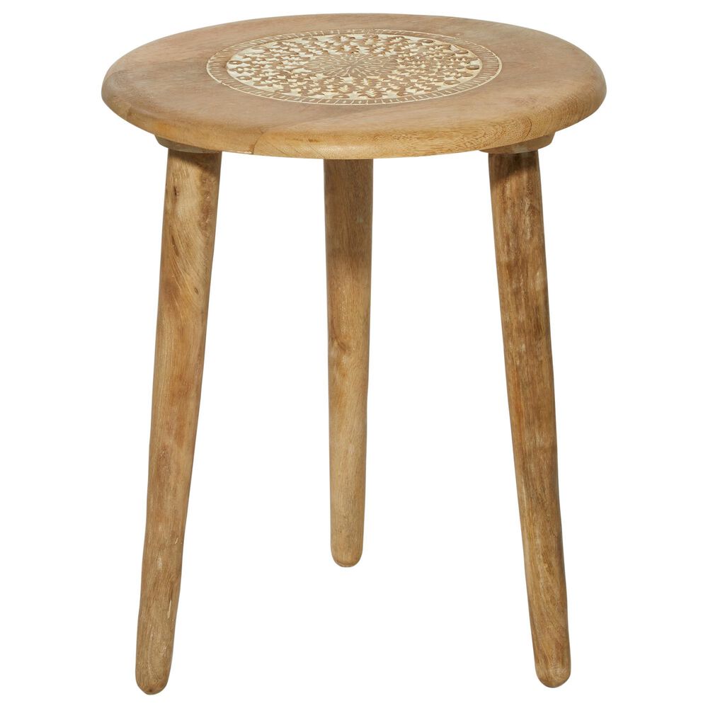 Uma Enterprises Mango Wood Accent Table in Light Brown, , large