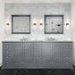 Lexora Home Dukes 84" Double Bathroom Vanity in Dark grey with 2 cm White Carrara Marble Top and Rectangular Sinks, , large