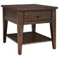 Belle Furnishings Lake House End Table in Rustic Brown Oak, , large