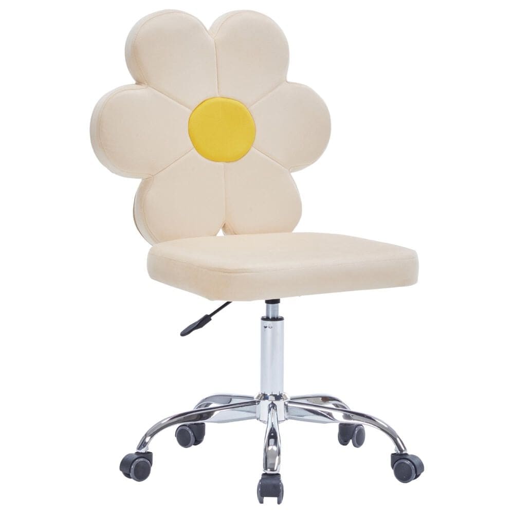 Impressions Vanity Daisy Swivel Vanity Chair with Cream Cushion in Silver, , large