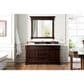 James Martin Vanities Brookfield 60" Single Bathroom Vanity in Burnished Mahogany with 3 cm Ethereal Noctis Quartz Top and Rectangle Sink, , large