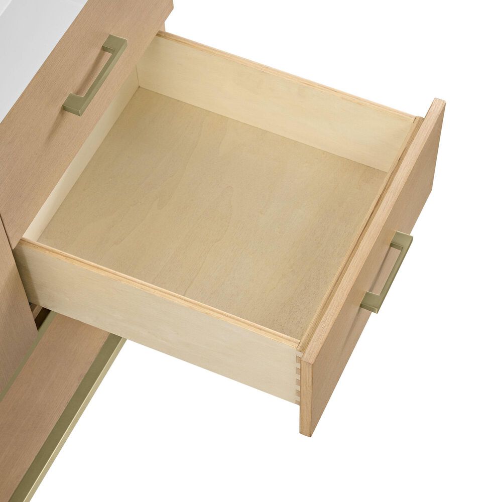 37B Mauri 42" Single Bathroom Vanity with Metal Base in Warm Oak with High-Profile 4" White Composite Stone Top, , large