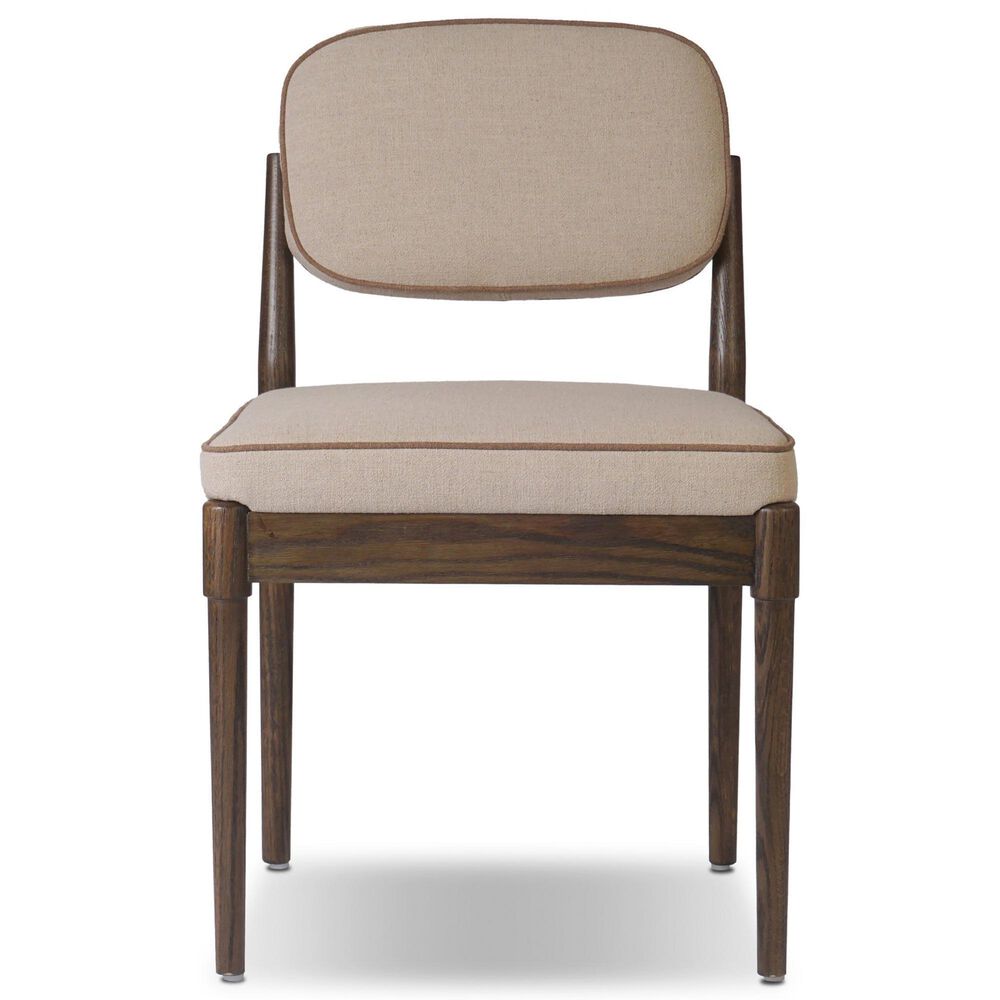 Four Hands Esther Side Chair with Antwerp Taupe Cushion in Brown Oak, , large