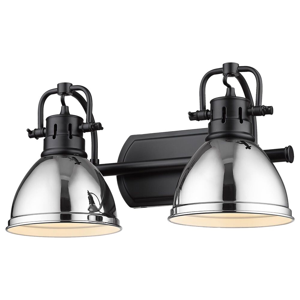 Golden Lighting Duncan 2-Light Bath Vanity in Matte Black and Chrome, , large