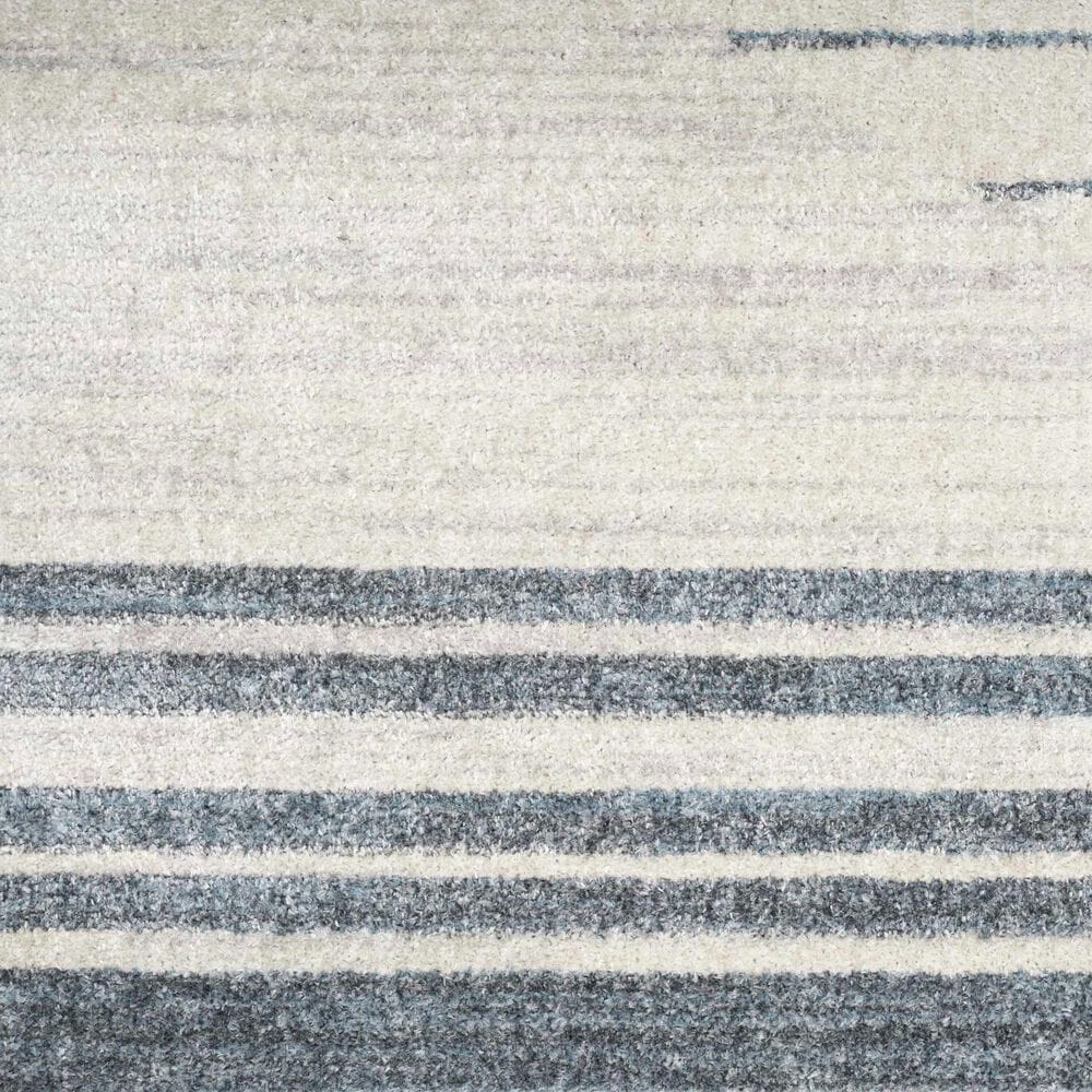 Nourison Astra Machine Washable ASW04 4&#39; x 6&#39; Ivory and Blue Area Rug, , large