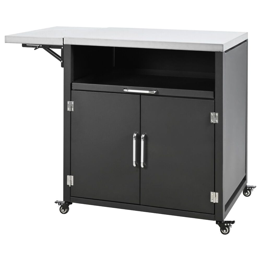 Hearth and Haven Patio Serving Cart in Matte Black, , large