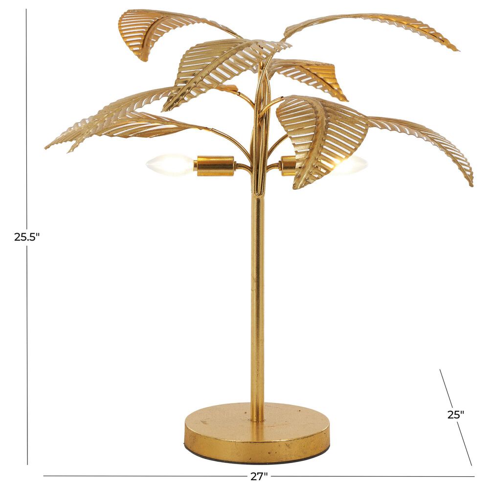 Maple and Jade 26" Metal Tree Table Lamp with Round Base in Satin Gold, , large