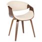 Lumisource Symphony Arm Chair with Cream Cushion in Walnut, , large