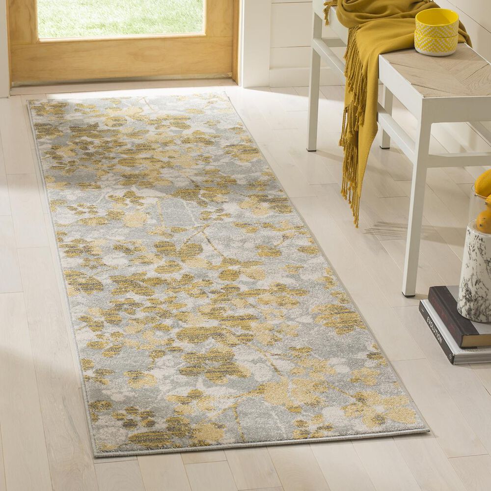 Safavieh Evoke EVK236P 2&#39;3&quot; x 11&#39; Grey and Gold Runner, , large