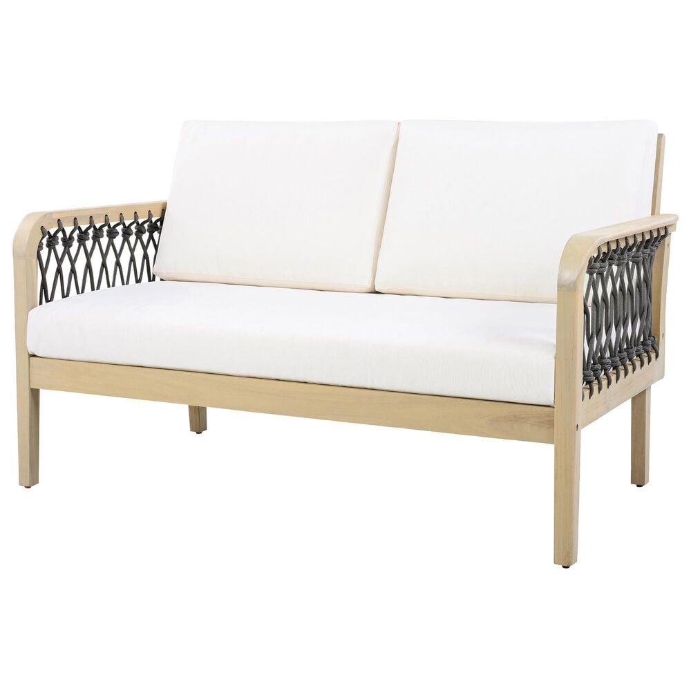 HOMLUX 2-Piece Outdoor Conversation Set with Cushions in Cream and Dark Gray, , large