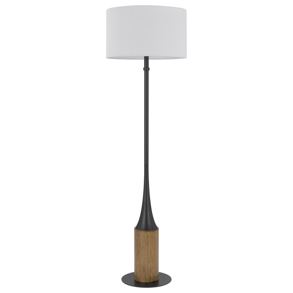 Cal Lighting Winslow Floor Lamp in Charcoal Grey and Oak, , large