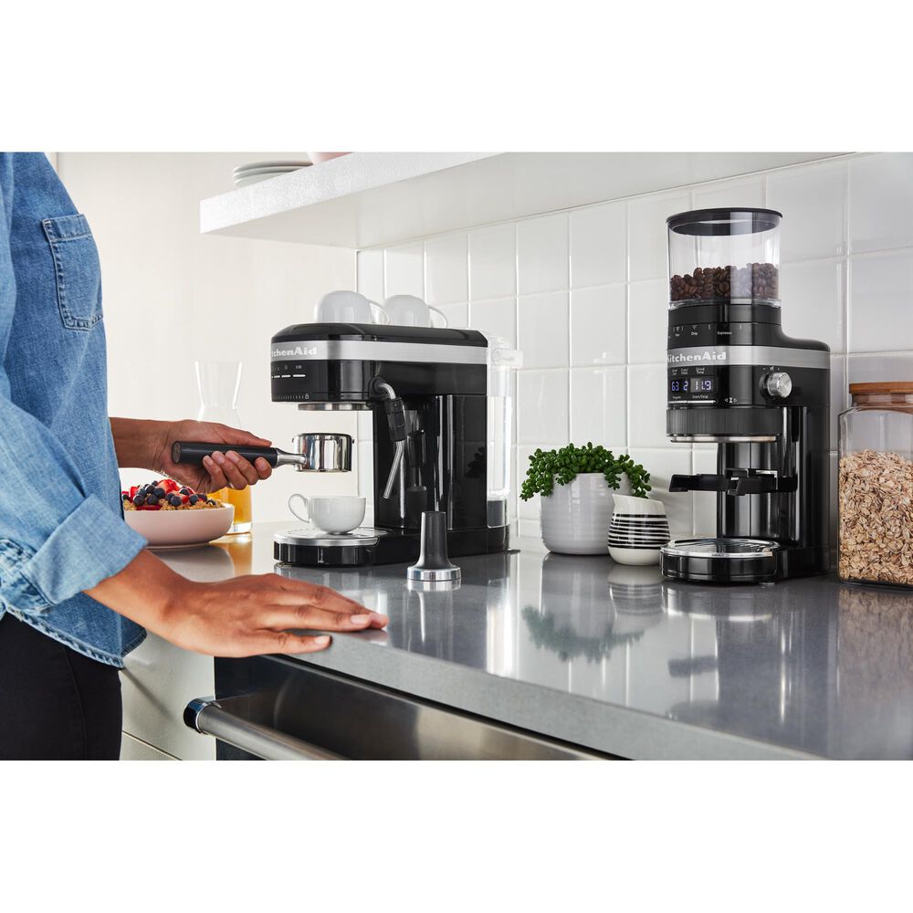KitchenAid 47 Oz Semi-Automatic Espresso Machine in Onyx Black, , large