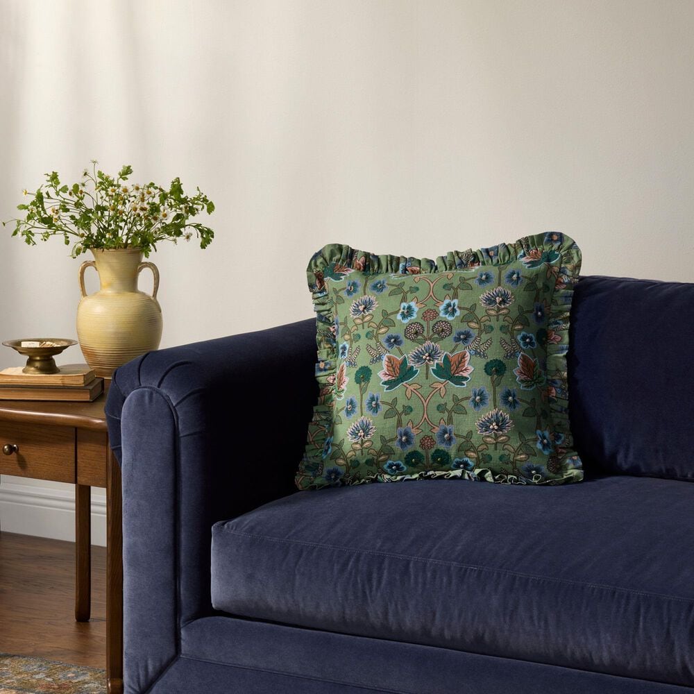 Loloi Maple 18" Square Throw Pillow in Green and Multicolor, , large