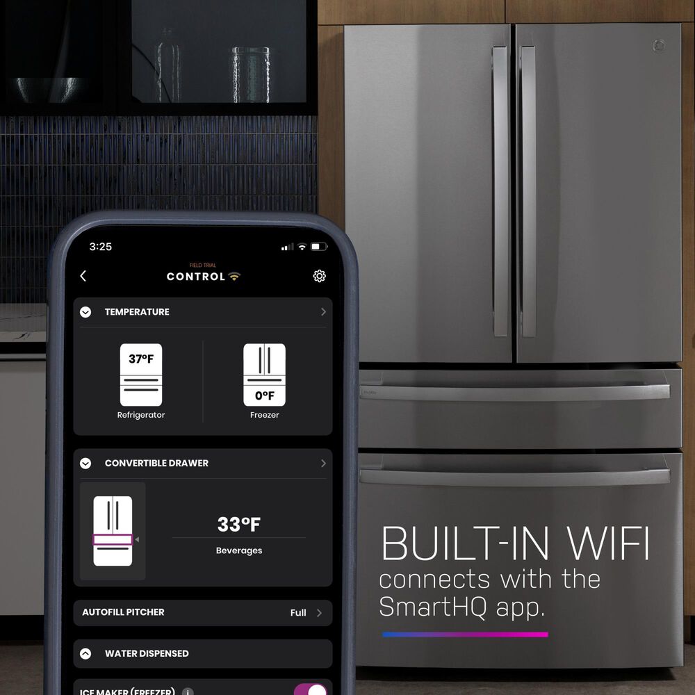 GE Profile 28.3 Cu. Ft. Quad-Door Refrigerator with Dual-Dispense AutoFill Pitcher in Fingerprint Resistant Stainless, , large