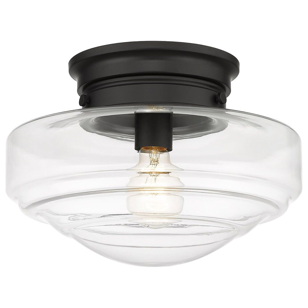 Golden Lighting Ingalls Semi-Flush in Matte Black with Clear Glass, , large