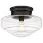 Golden Lighting Ingalls Semi-Flush in Matte Black with Clear Glass, , large