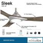 Minka-Aire Sleek 60" Smart Ceiling Fan with LED Light in Brushed Nickel, , large