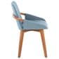 LumiSource Cosmo Arm Chair with Blue Noise Fabric Cushion in Walnut, , large