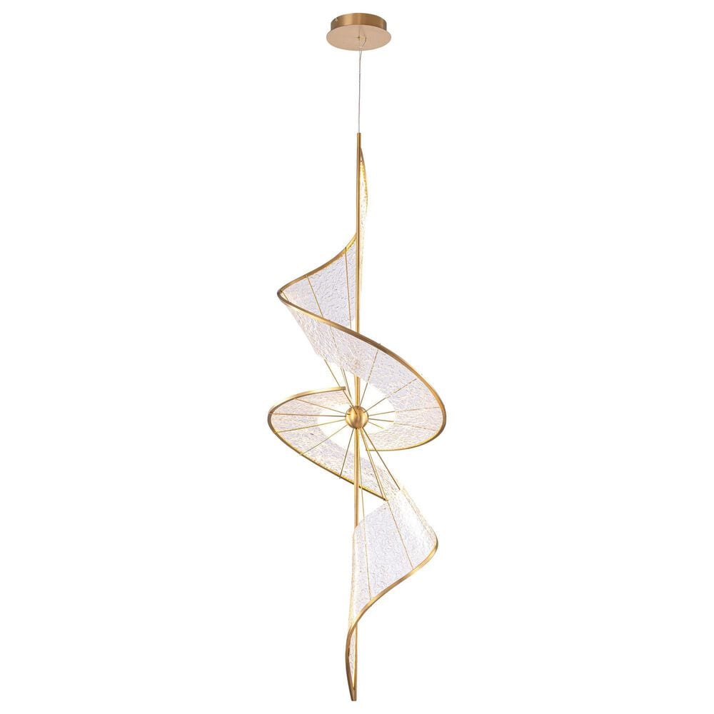 Golden Lighting Aurora 1-Light LED Large Pendant in Brushed Champagne, , large