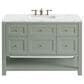 James Martin Vanities Breckenridge 48" Single Bathroom Vanity in Smokey Celadon with 3 cm Ethereal Noctis Quartz Top and Rectangular Sink, , large
