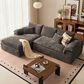 HOMLUX 112" Modern Sectional Sofa with Curved Armrests in Gray, , large