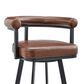 Blue River Magnolia 26" Swivel Counter Stool in Black Metal with Brown Faux Leather, , large