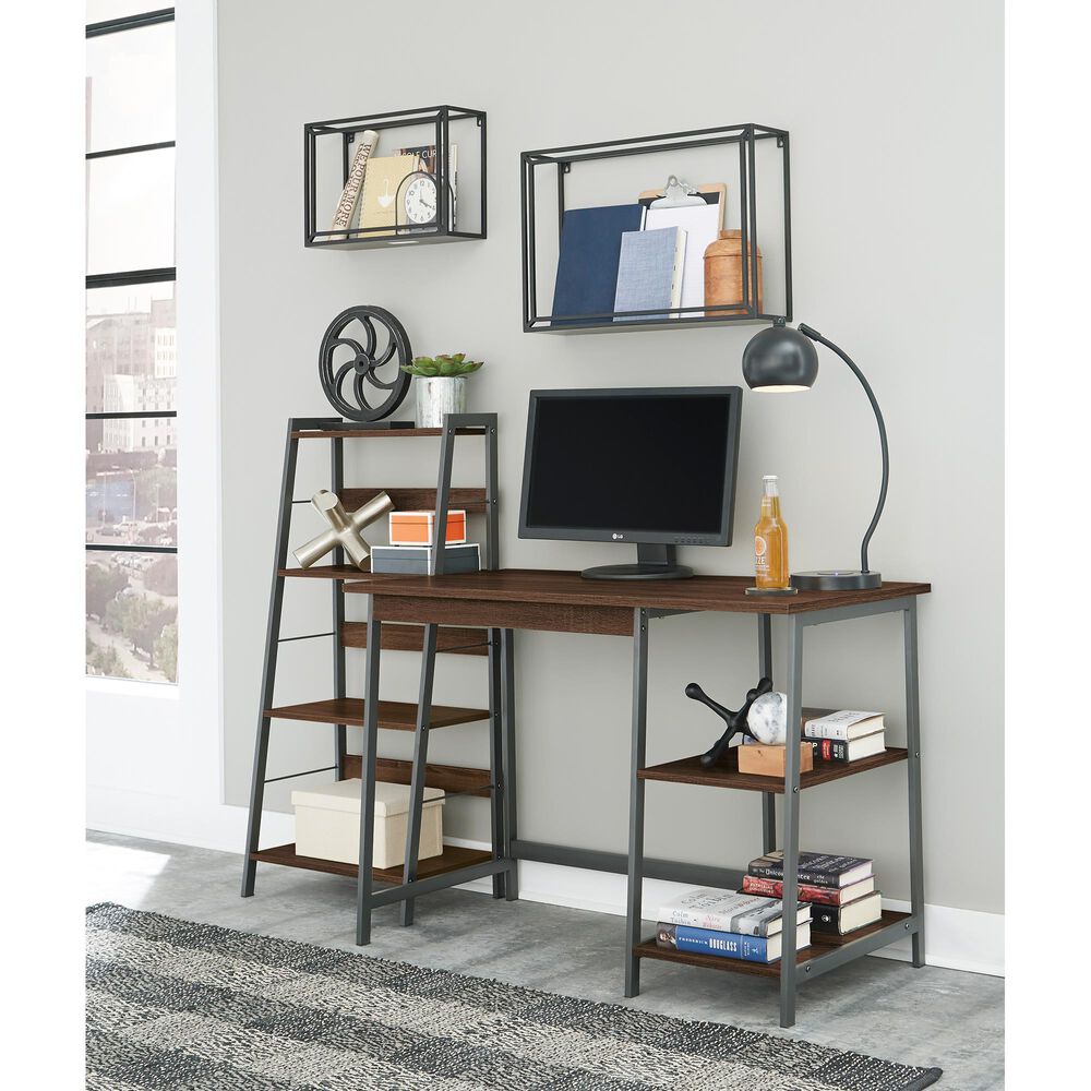 Signature Design by Ashley Soho Home Office Desk and Shelf in Dark Brown, , large