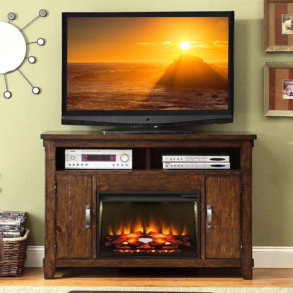 Endress International Restoration 58" Fireplace TV Console in Rustic Walnut, , large