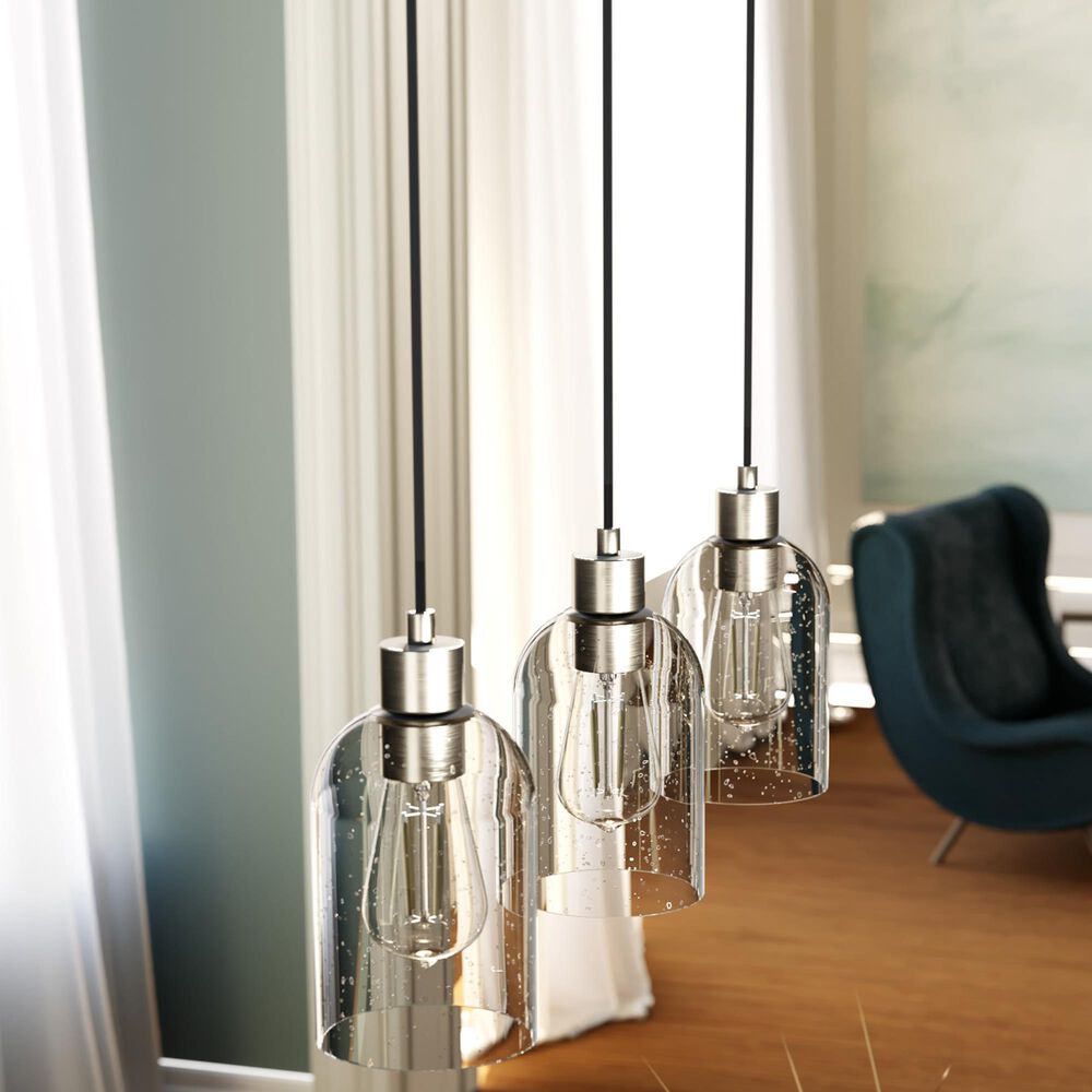 Hunter Lochmeade 29&quot; 3-Light Linear Pendant Cluster in Brushed Nickel, , large