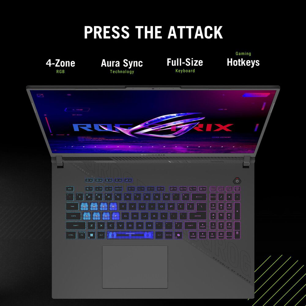 ASUS 18" ROG Strix G18 Gaming Laptop | AMD Ryzen 9 9955HX - 16GB RAM - NVIDIA GeForce RTX 5060 Graphics - 2TB SSD in Eclipse Gray, , large