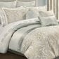 Royal Court Calmfield  3-Piece King/California King Comforter Set in Aqua, Cream and Gold, , large