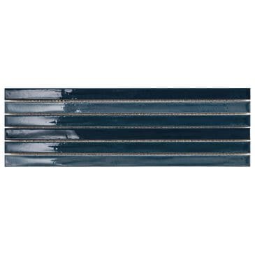 Emser Paralline Denim 5" x 18" Galazed Ceramic Mosaic Sheet, , large