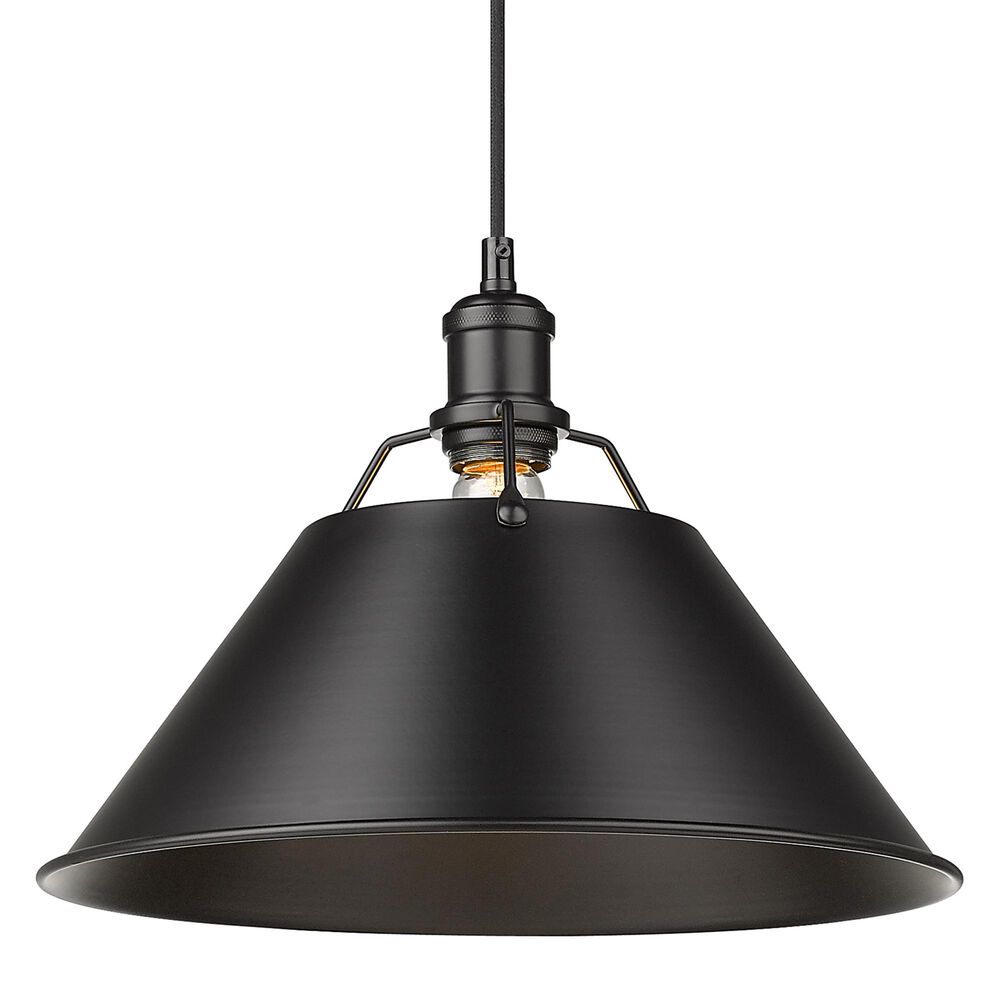 Golden Lighting Orwell 14" 1-Light Pendant in Matte Black, , large