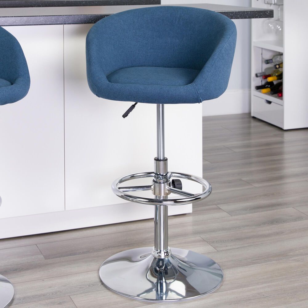 Flash Furniture Adjustable Barstool in Blue, , large