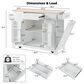 HOMLUX 47" Fluted Kitchen Island with Trash Can Storage Cabinet in White and Natural, , large