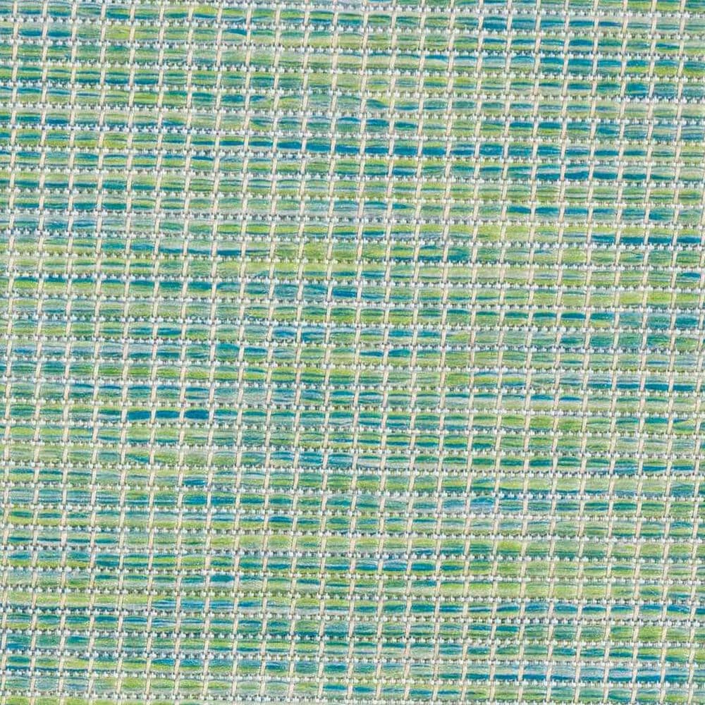 Nourison Positano 9&#39; x 12&#39; Blue and Green Indoor/Outdoor Area Rug, , large