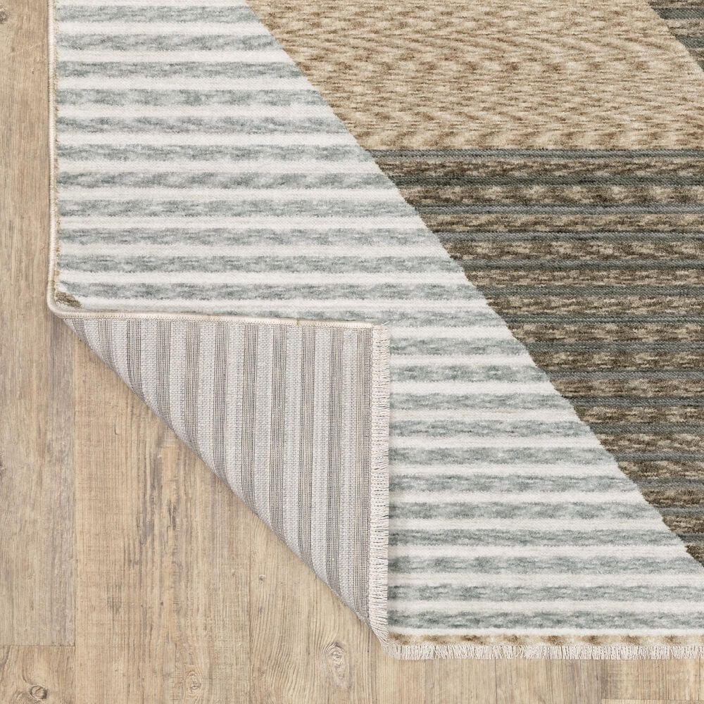 Oriental Weavers Echo ECH04 Beige and Grey 7&#39;10&quot; x 10&#39;10&quot; Area Rug, , large