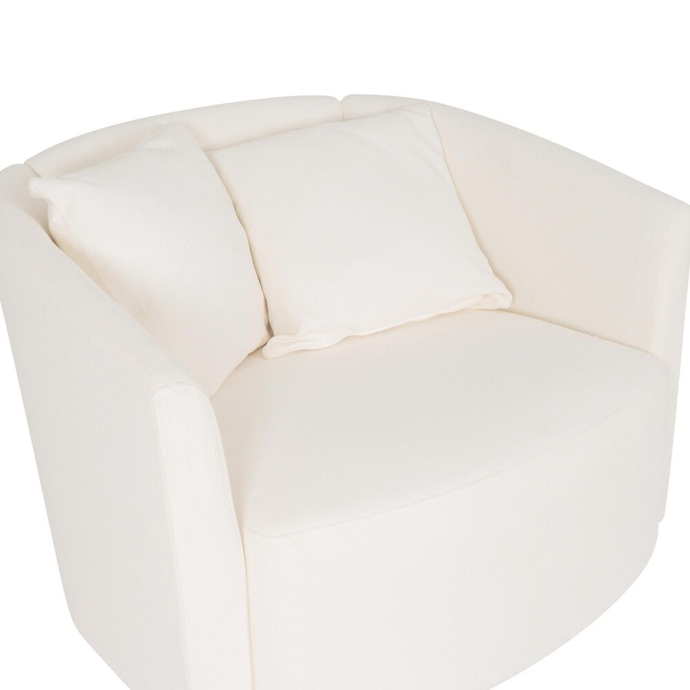 Linon Home Decor Rory Swivel Accent Chair in Off White, , large