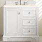 James Martin Vanities De Soto 36" Single Bathroom Vanity in Bright White with 3 cm Eternal Marfil Quartz Top and Rectangular Sink, , large