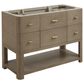 James Martin Vanities Lucian 48" Single Bathroom Vanity in Pebble Oak with 3 cm Victorian Silver Quartz Top, Rectangular Sink and FreePower Wireless Charger, , large